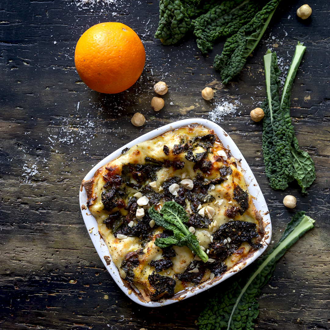Immagine: Lasagne con farina di nocciole e cavolo nero all’arancia