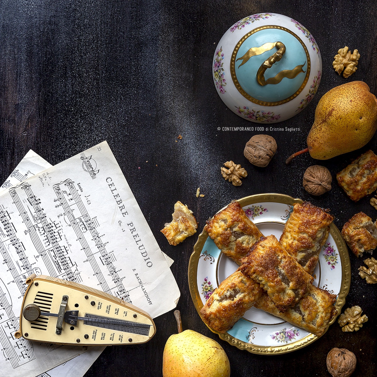 Immagine: Petit beurre alla confettura di pere, noci e Cognac