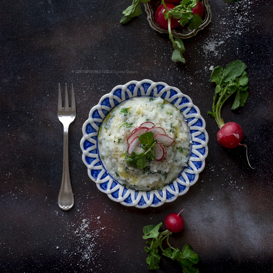 Immagine: Risotto con foglie di rapanelli