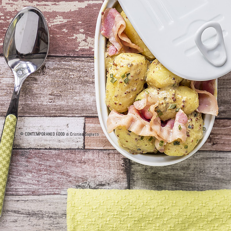 Immagine: Patate alla birra con senape e pancetta affumicata