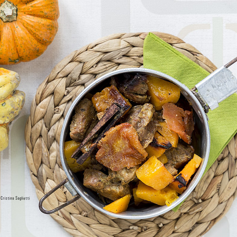 Immagine: Spezzatino misto in doppia cottura con zucca e cannella