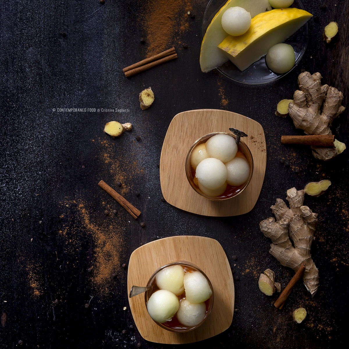 Immagine: Melone bianco allo sciroppo di zenzero e cannella