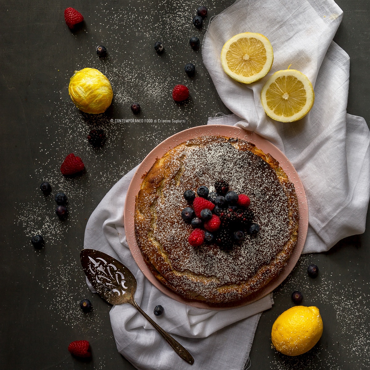 Immagine: Torta al limone e olio d’oliva con farina di farro