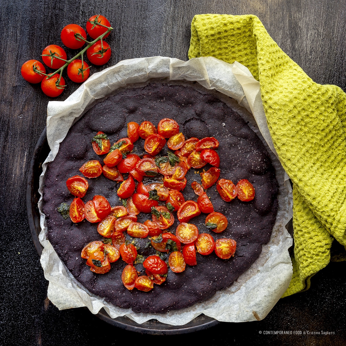 Immagine: Focaccia croccante alla farina di riso Artemide e pomodorini pachino