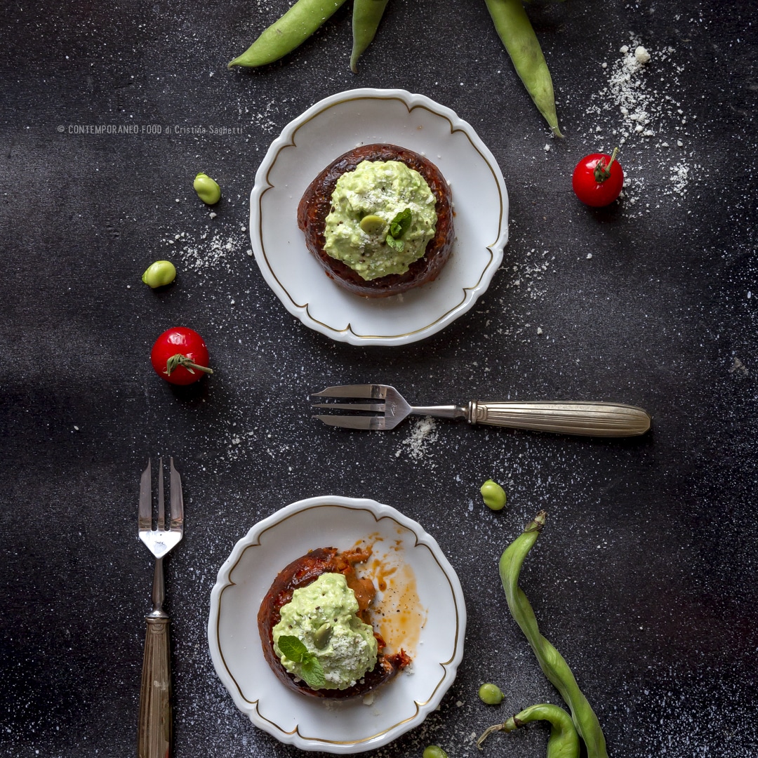 Immagine: Flan di pomodoro senza uova con crema di fave