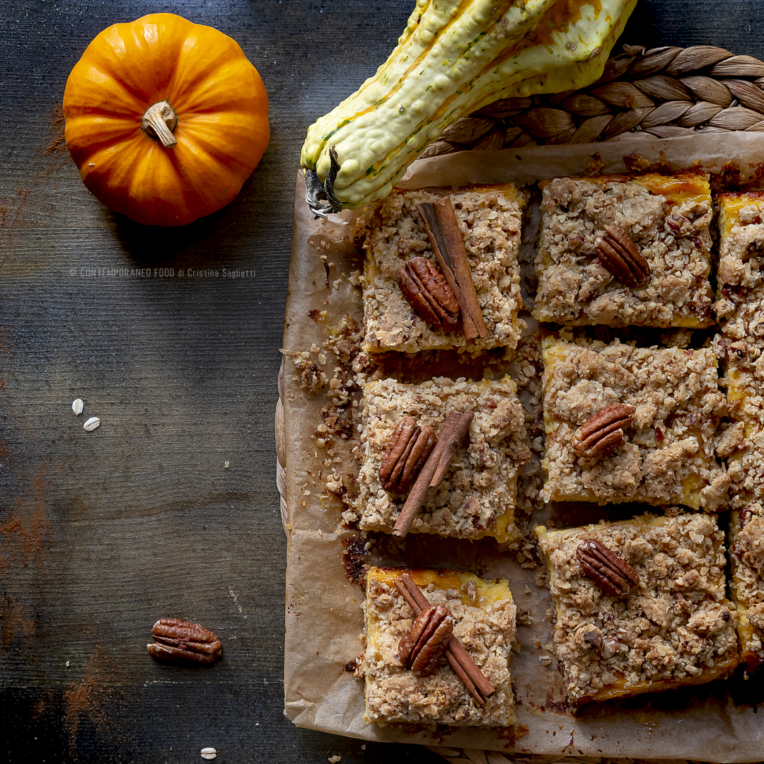 Immagine: Cheesecake alla zucca e mascarpone alla vaniglia con crumble speziato alle noci Pecan