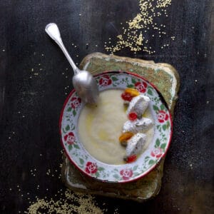 crema-di-miglio-con-ricotta-ai-capperi-mostarda-primo-vegetariano-contemporaneo-food