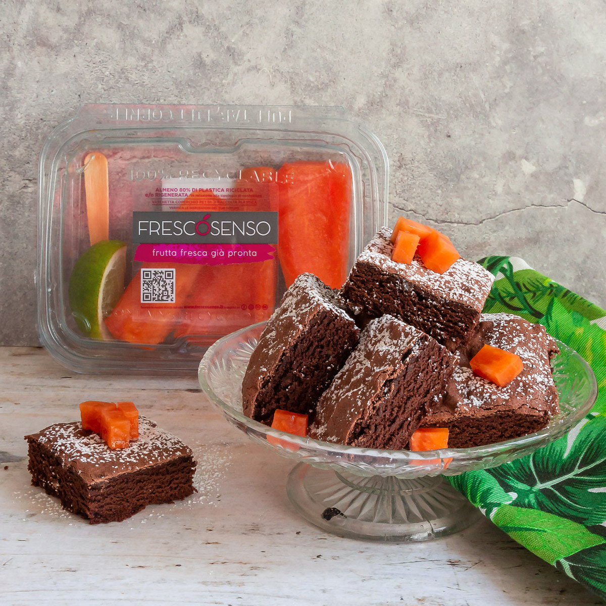Immagine: Brownie fondente e papaya di Fresco Senso