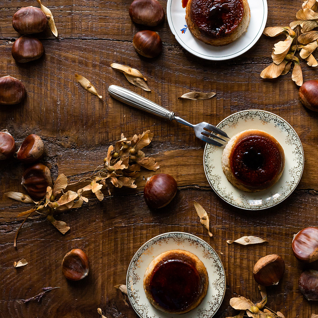 Immagine: Flan di castagne al profumo di Rum e arancia
