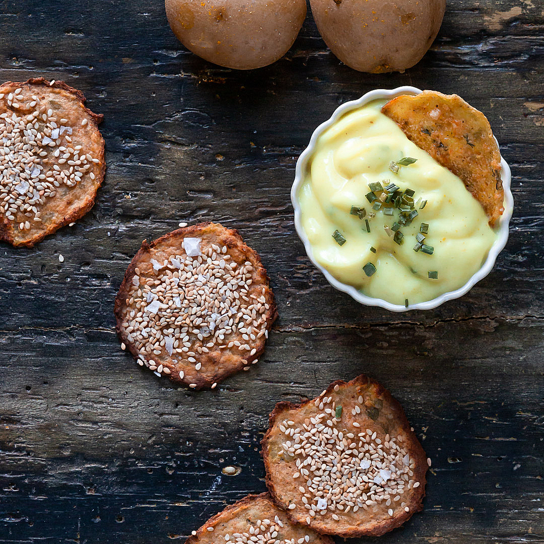 Immagine: Maionese senza uova con latte di soia e sfoglie di patata leggerissime