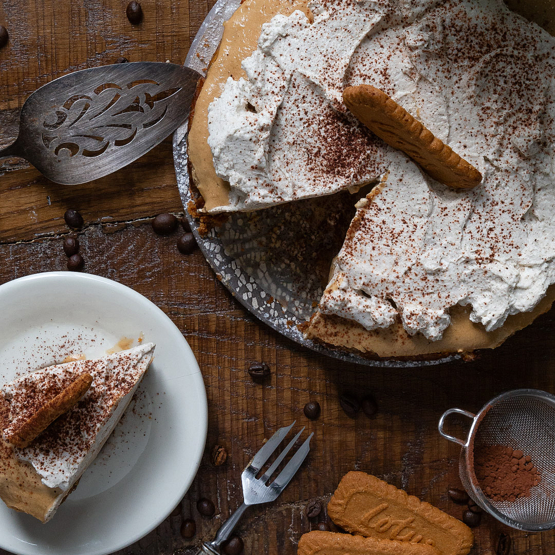Immagine: Cheesecake alla vaniglia e biscotti Lotus con mousse al caffé e cioccolato bianco